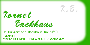 kornel backhaus business card